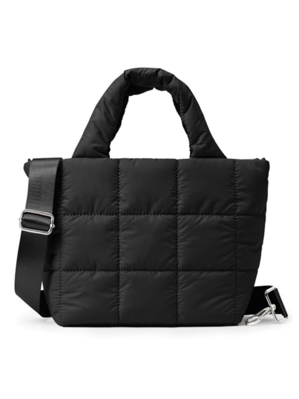 Quilted Puffer Tote Bag Crossbody for Women Lightweight Waterproof Nylon